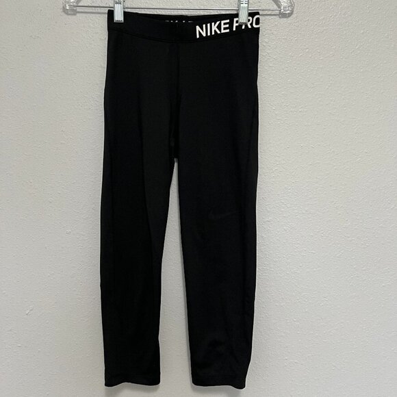 Nike Pro Black Cropped Yoga Pants - Picture 1 of 6